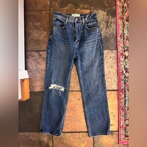 The ankle straight ultra high rise jean